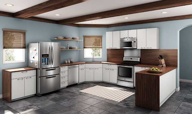 Stainless steel kitchen appliances are still popular, and they’re often valued because of their durability and sleek, modern aesthetic. (Photos courtesy Whirlpool Corp.)