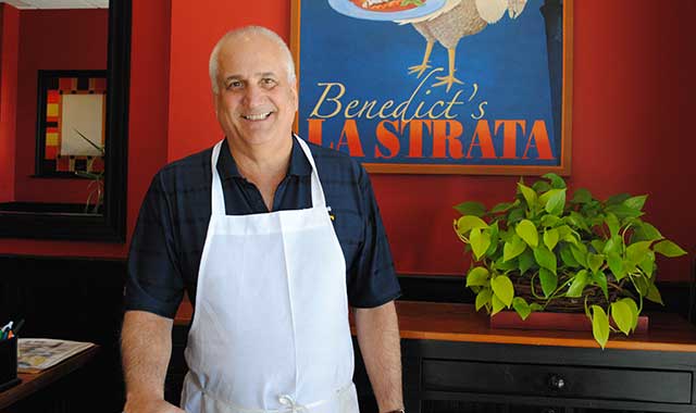 John Pilafas, owner of Benedict’s La Strata, in Crystal Lake, grew up in the restaurant business before launching his own place. (Chris Linden photo)
