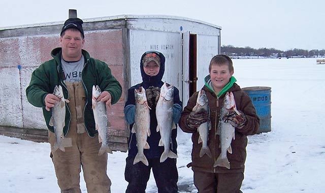 Green Lake’s family-friendly ice fishing areas are a popular winter hangout. The lake is well-known for its population of Lake Trout.