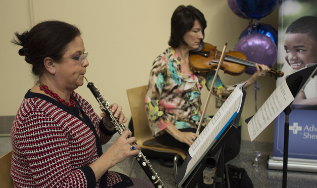 ESO musicians perform in the main lobby of Advocate Sherman Hospital. (Samantha Ryan photo)
